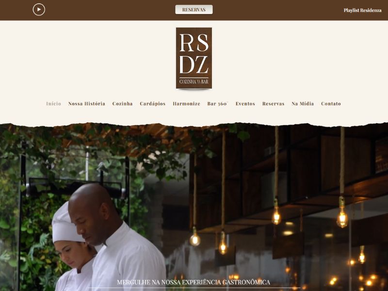 Capa do site Residenza Restaurante